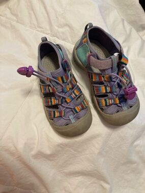 Keen Purple Kids Water Shoes with Rainbow Straps